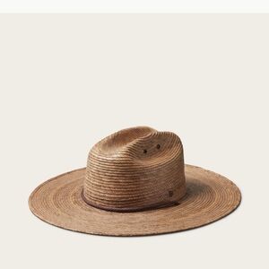 Classic Brown Wide-Brim Hat Monterrey Rancher Straw Small
